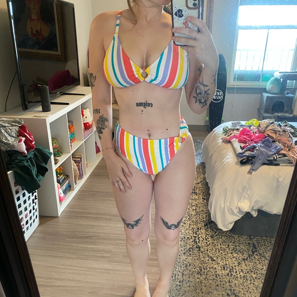 Striped Multicolor Bikini Set